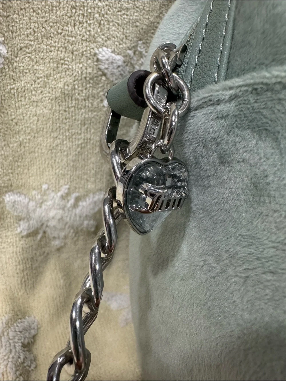 Juicy couture Heart-Studded Mint Green Women’s Satchel